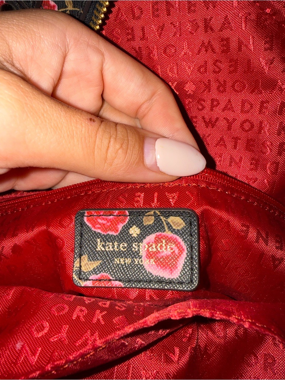 kate spade Cherry Red Floral Mini Backpack - Picture 4 of 5